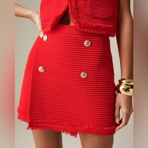 J. Crew Textured Boucle Wrap Skirt